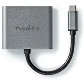 Nedis Ccgb64670bk01 2-i-1 Usb-c-adapter Usb 3.2 Gen 1 Usb-c M-2x Hdmi 4k Nikkelbelagt 0.1 M 30hz