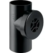 Geberit 110 mm x 90° Renserør med dæksel sort PEH