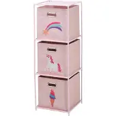 Storage solutions hylde med tekstilbokse til børneværelset
