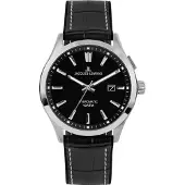 Jacques Lemans Herreur 1-2130A Hybromatic Sort/Gummi Ø43 mm