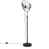 QAZQA Industriel gulvlampe sort 35 cm justerbar - Hanze