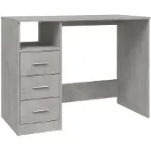 vidaXL Skrivebord M. Hylder 102x50x76 Cm Konstrueret Træ - Betongrå