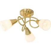 QAZQA Klassisk loftslampe guld med opalglas 3-lys - Inez