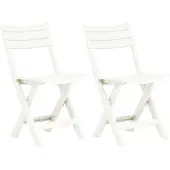 vidaXL foldbare havestole 2 stk. plastik hvid