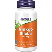Now , Ginkgo Biloba, 60 mg, 120 Veg Kapsler