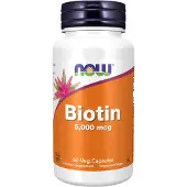 Now , Biotin, 5,000 mcg, 60 Veg Capsules