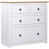 vidaXL skænk Panama-serien 80x40x83 cm massivt fyrretræ hvid