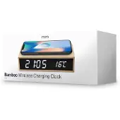 Mikamax Bamboo Wireless Charger Clock