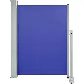 vidaXL sammenrullelig sidemarkise til terrassen 100 x 300 cm blå