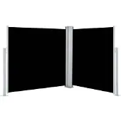 vidaXL Sammenrullelig Sidemarkise - Sort / 120 x 600 cm