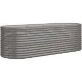 vidaXL plantekasse 224x80x68 cm galvaniseret stål grå