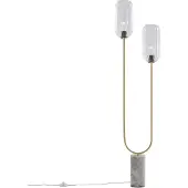 QAZQA Art Deco gulvlampe messing med klart glas 2-lys - Rid