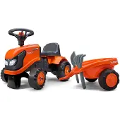 Falk Traktor med trailer, rive og skovl Baby Kubota