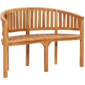 vidaXL Bananbænk Massivt Teaktræ - 120 cm