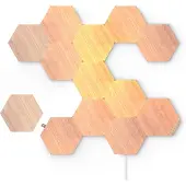 Nanoleaf Elements Starter Kit - Trådløs belysningsindstillingspanel - LED x 13 - total: 24.83 W - varmt til køligt hvidt lys - hexagon - træ