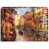 Educa Puslespil - 1500 Brikker - Sunset in Venice - - OneSize - Puslespil