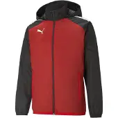 Puma Jakke teamLIGA All Weather - Sort/Rød/Hvid, størrelse Large