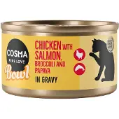 Cosma Økonomipakke: 24 x 80 g Bowl - Kyllingebryst med Gulerod & Ananas