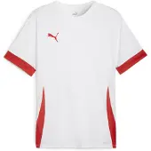 Puma Trænings T-Shirt teamGOAL - Hvid/Rød, størrelse Medium