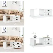 vidaXL sofabord, hvidt, 90x50x35, træbaseret materiale