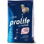 PROLIFE Sensitive Adult Medium/Large Svinekød og ris - 10 kg