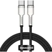 Baseus Cafule USB-C-kabel i metal, 100W, CATJK-C01 – 1m – sort