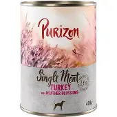Purizon Single Meat 6 x 400 g - Kalkun med lyngblomster
