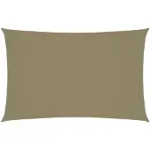 vidaXL solsejl 4x7 m rektangulær oxfordstof beige
