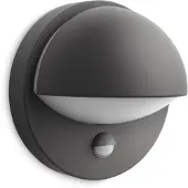 Philips myGarden June væglampe 12 W E27 P45, uden pære, Udendørs vægbelysning, Sort, Metal, IP44, Facade, Have, Terrasse, II