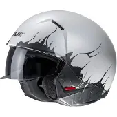 HJC i20 Scraw MC10SF jet-hjelm Mat/Grå/Sort XS