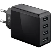 Goobay USB oplader 30W med 4xUSB - Sort