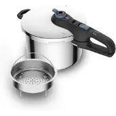 Tefal Trykkoger SECURE TRENDY 6 L + kurv i rustfrit stål