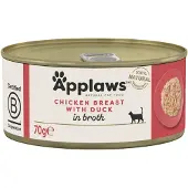 Applaws Økonomipakke: 24 x 70 g i bouillon - Kyllingebryst & And