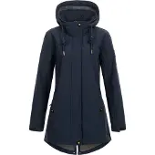 Ankerglut Overgangsjakke 'Softshellmantel Ankerglutbrise Damen Softshelljacke Kapuze' navy