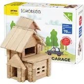 Igroteco træbyggesæt, hus med garage, 75 dele