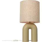QAZQA Design bordlampe beige med linieskærm beige - Lotti