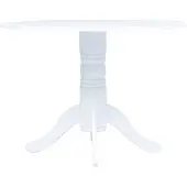 vidaXL Spisebord 106 Cm Massivt Gummitræ - Hvid