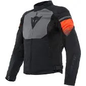 Dainese Air Fast Tekstiljakke Sort/Grå/Neon-rød 52