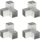 vidaXL stolpebeslag Y-form 4 stk. 101x101 mm galvaniseret metal