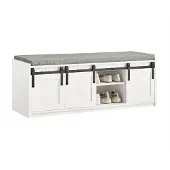 SoBuy Skobænk Hvid 120 cm - FSR133-W