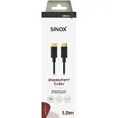 Sinox DisplayPort kabel. 1m. Sort