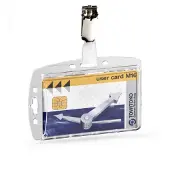Durable ID-kortholder med stropklemme - (25 stk.)