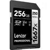 Lexar Professional - Flashhukommelseskort - 256 GB - Video Class V60 / UHS-II U3 / Class10 - 1667x - SDXC UHS-II