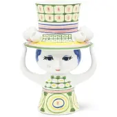 Bjørn Wiinblad Dame med hat vase H24,5 cm Grøn