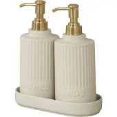 Wenko HEIDI sæbedispenser-sæt med holder, 2 x 550 ml