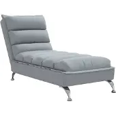 vidaXL Chaiselong Med Hynder Stof - Lysegrå / uden massage