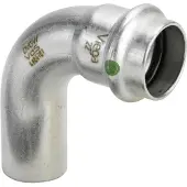 Viega Inox bøjning 90 grader 42 mm Inox, rustfri stål muffe/nippel, SC-Contur