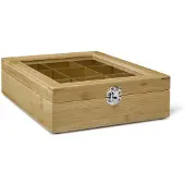 Bredemeijer 9 Compartments With Window Bamboo Natural Teboks