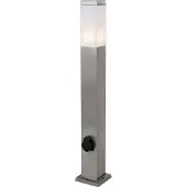 QAZQA Udendørslampe stål 80 cm med fatning IP44 - Malios