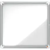 Nobo Premium Plus magnetisk låsbart opslagsskab med hængslet låge 6xA4 Hvid